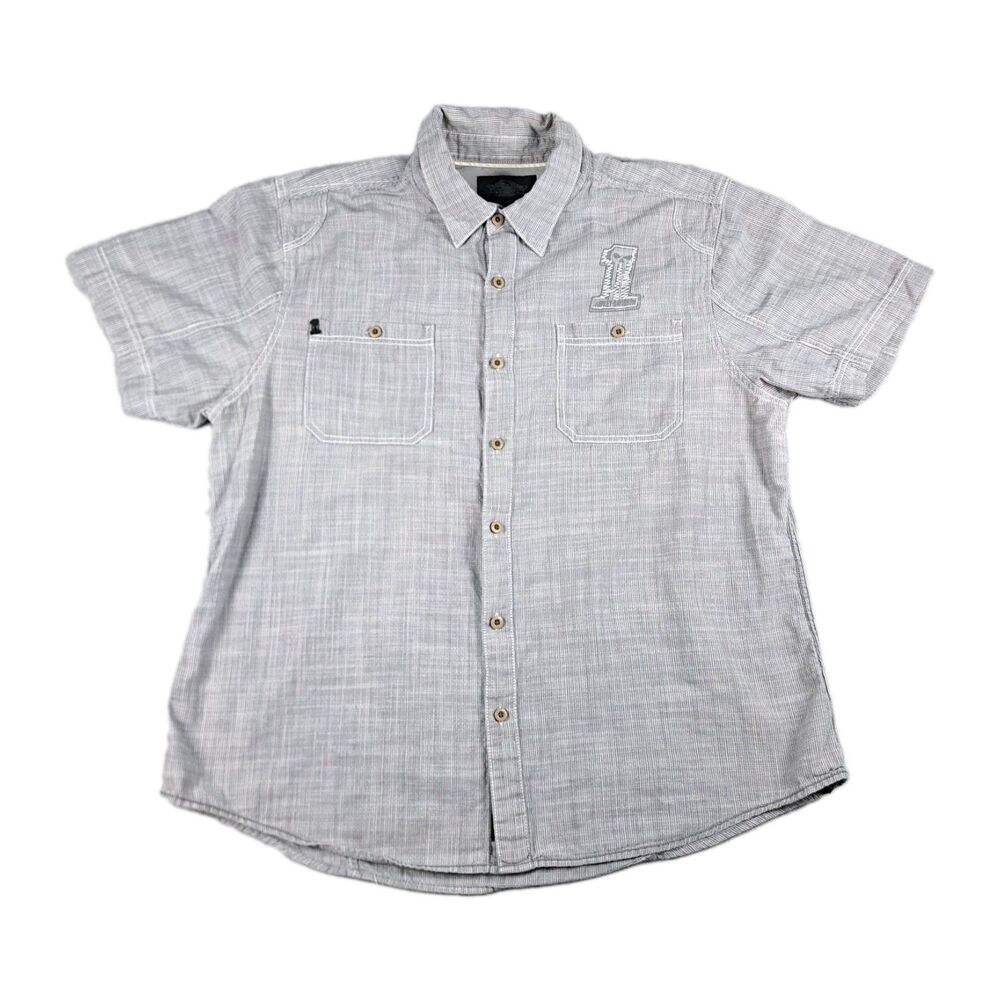 Harley-Davidson Shirt Mens 2XL Button Up Snap Collar Short Sleeve Embroidered